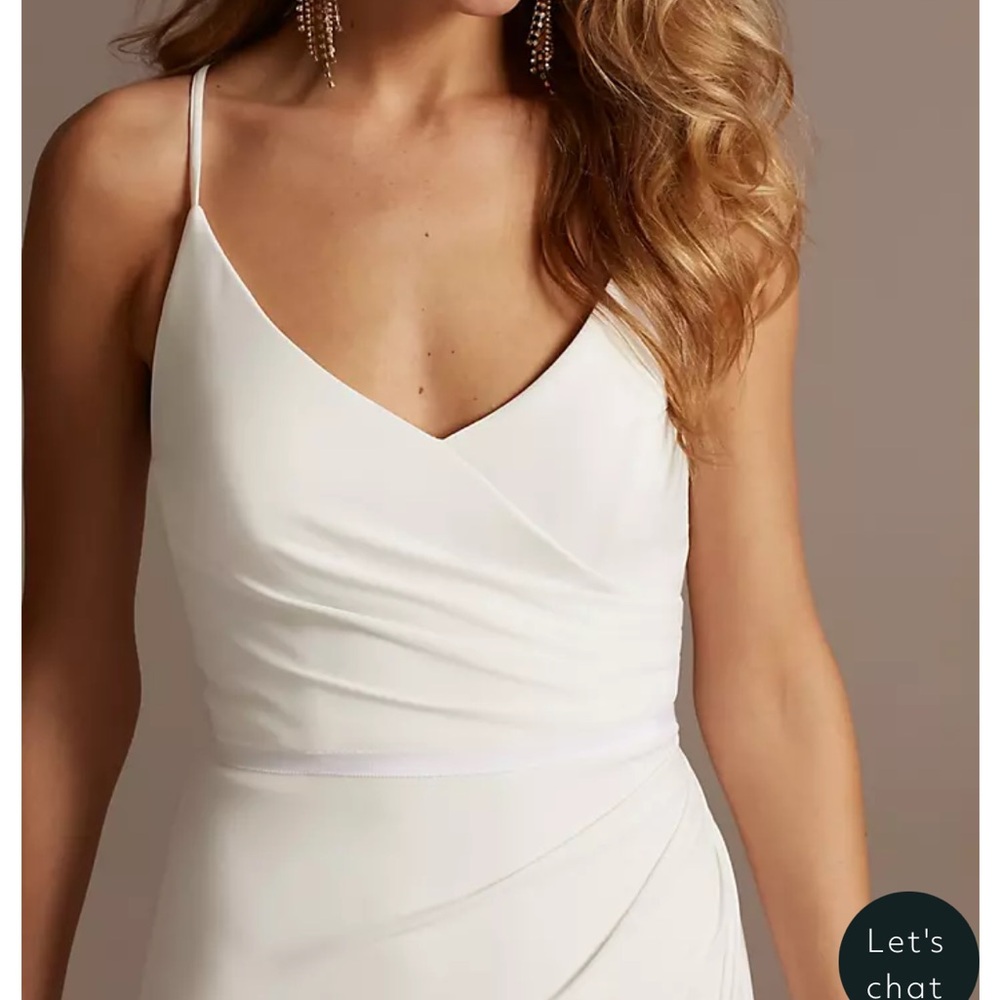 David's Bridal White Sleeveless Sundress for Weddings